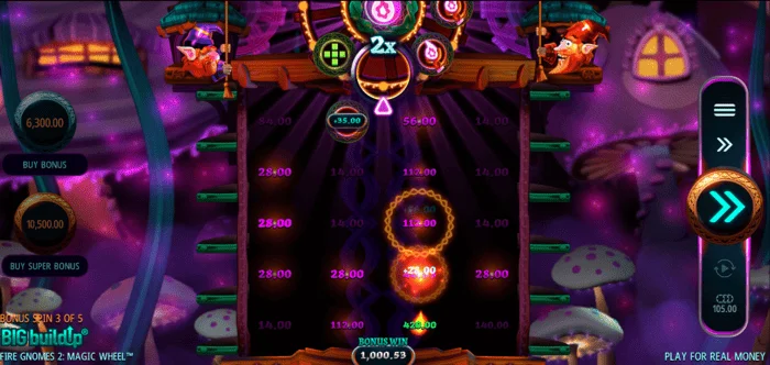 Fire Gnomes 2 Magic Wheel - griglia Free Spins con ruoli attivi